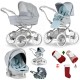 Bebecar Stylo Class+ Pram + Lie Flat Car Seat Travel System, Raincover & FREE Christmas Gift, Sky Blue