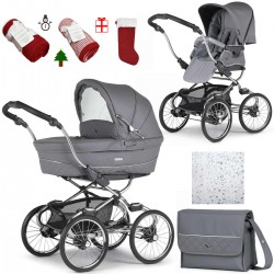 Bebecar Stylo Class+ 2 in 1 Pram + Raincover, FREE Bag & Christmas Gift, Stormy Grey