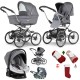 Bebecar Stylo Class+ Pram + Lie Flat Car Seat Travel System, Raincover & FREE Christmas Gift, Stormy Grey