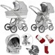 Bebecar Ip-Op Classic XL Trio 3 in 1 Travel System + Lie Flat Car Seat & FREE Christmas Gift, Silver Grey