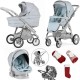 Bebecar Ip-Op Classic XL Trio 3 in 1 Travel System + Lie Flat Car Seat & FREE Christmas Gift, Baby Blue