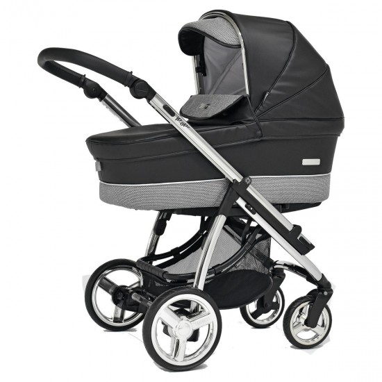 Bebecar Prive Ip-Op XL Trio 3 in 1 Travel System + Lie Flat Car Seat, Raincover & Bag, Black Glitter