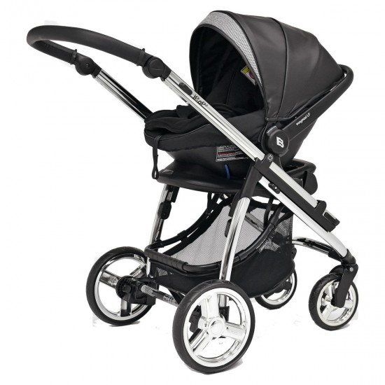 Bebecar Prive Ip-Op XL Trio 3 in 1 Travel System + Lie Flat Car Seat, Raincover & Bag, Black Glitter