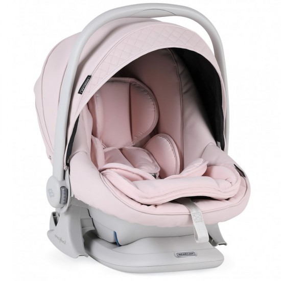 Bebecar Stylo Class+ Pram + Lie Flat Car Seat Travel System, Raincover & FREE Bag, Rose Pink