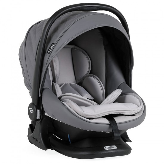 Bebecar Stylo Class+ Pram + Lie Flat Car Seat Travel System, Raincover & FREE Bag, Stormy Grey