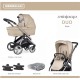 Bebecar Minipop Duo 2 in 1 Pram + Raincover & FREE Bag, Beige