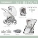 Bebecar Minipop Trio 3 in 1 Travel System + Lie Flat Car Seat & FREE Bag, White Delight