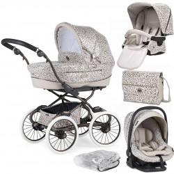 Bebecar Prive Stylo Class+ Pram + i-Size Car Seat Travel System, Raincover & FREE Bag, Animal Print