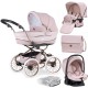 Bebecar Prive Stylo Class+ Pram + i-Size Car Seat Travel System, Raincover & FREE Bag, Woven Pink