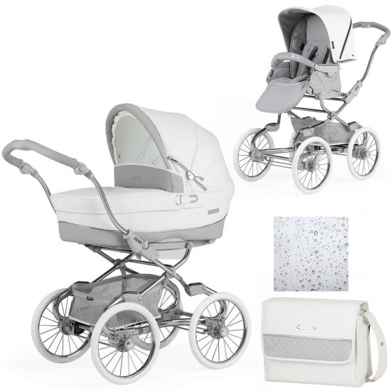 Bebecar Stylo Class+ 2 in 1 Pram + Raincover & FREE Bag, Clouds