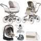 Bebecar Stylo Class+ Pram + Lie Flat Car Seat Travel System, Raincover & FREE Bag, Iced Mocha