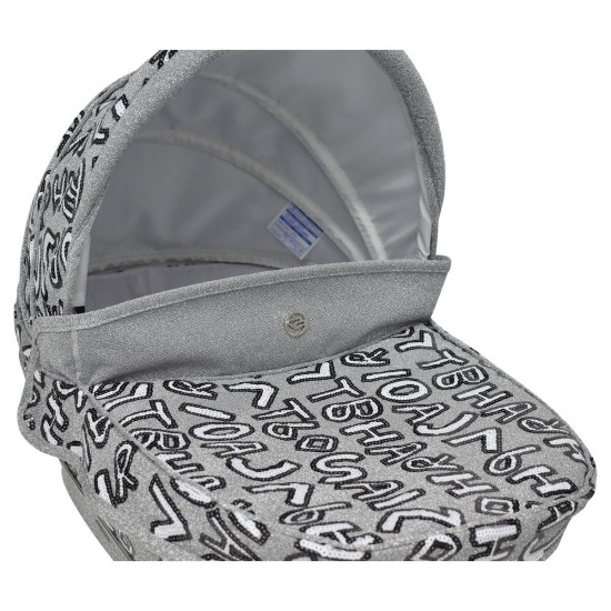 Bebecar Prive Stylo Dolls Pram + Matching Bag & Raincover, Grey Letters