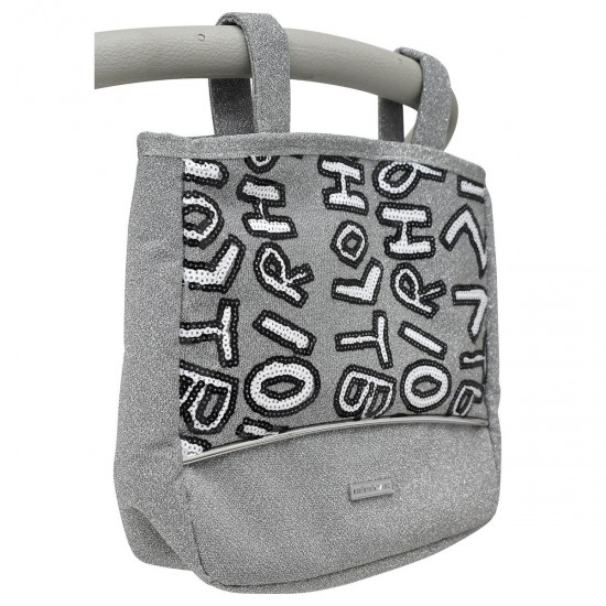 Bebecar Prive Stylo Dolls Pram + Matching Bag & Raincover, Grey Letters