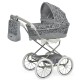 Bebecar Prive Stylo Dolls Pram + Matching Bag, Grey Letters