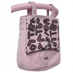 Bebecar Prive Stylo Dolls Pram + Matching Bag, Pink Letters