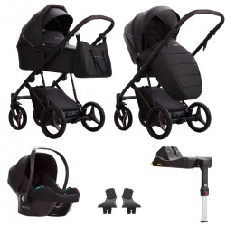 Bebetto Flavio Pro 3 in 1 + Isofix Base Travel System Bundle, PRO 06 Black