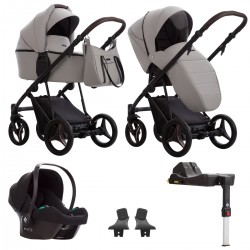 Bebetto Flavio Pro 3 in 1 + Isofix Base Travel System Bundle, PRO 10 Grey