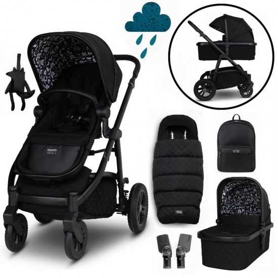 Cosatto Wow 3 Pram & Accessory Bundle, Silhouette