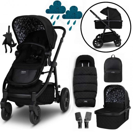 Cosatto Wow 3 Pram & Accessory Bundle, Silhouette