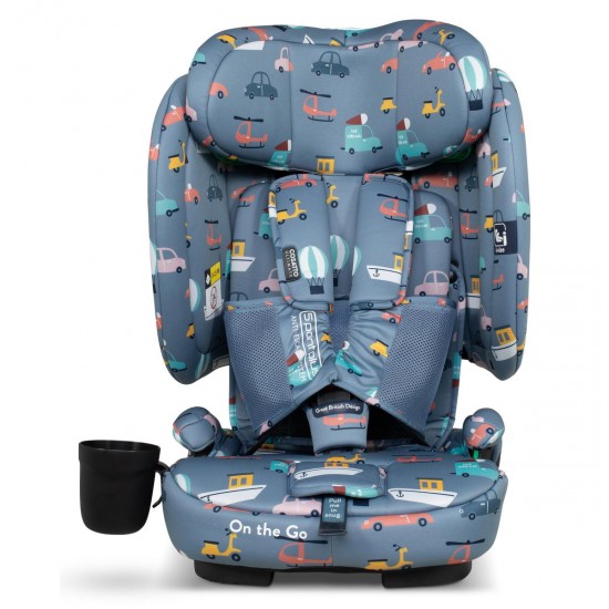 Cosatto On The Go i-Size Travel Car Seat with Carry Bag, Itchy Feet Sky