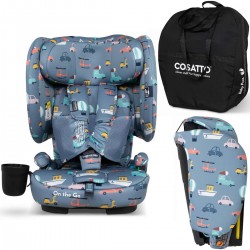 Cosatto On The Go i-Size Travel Car Seat with Carry Bag, Itchy Feet Sky