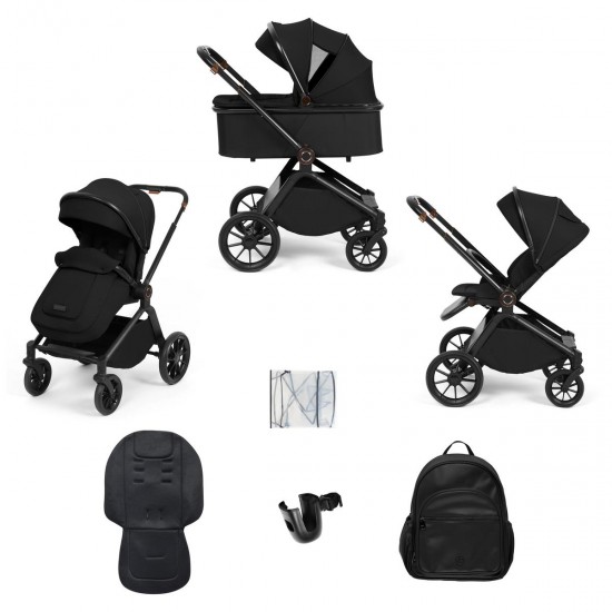 Ickle Bubba Altima 2 in 1 Pram Bundle, Black