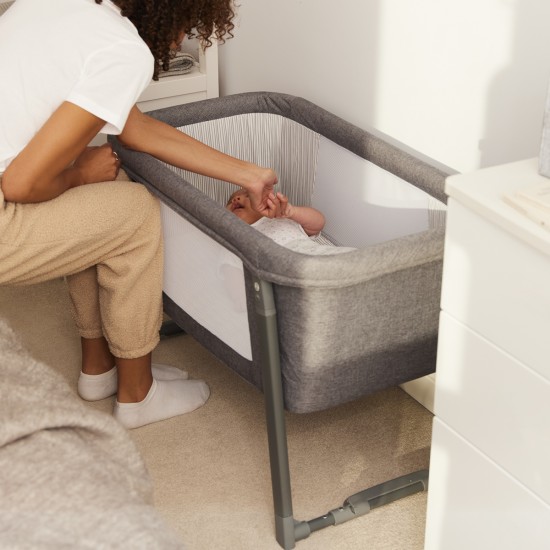 Ickle Bubba Mini Rocker Crib - Space Grey