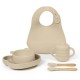 Ickle Bubba Switch Multi Function Highchair + Beige Feeding Set, Pearl Grey