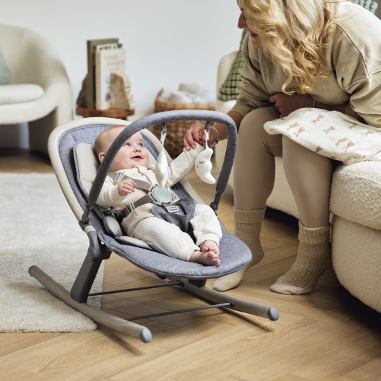 Ickle Bubba Stella Rocker Chair with Toy Bar, Ash Grey