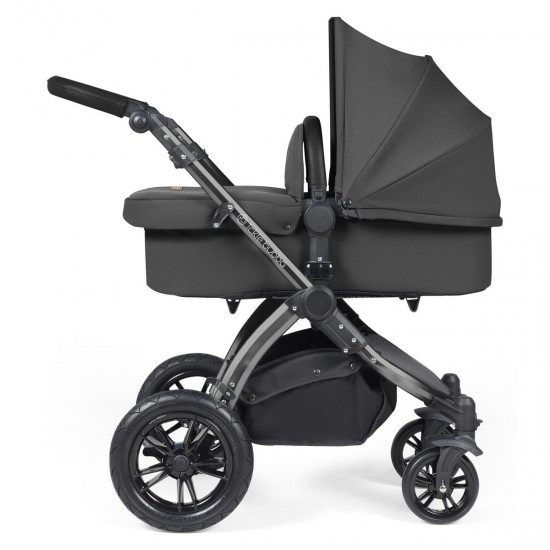 Ickle Bubba Stomp Luxe All in One Cirrus i-Size Travel System Bundle, Charcoal Grey / Black