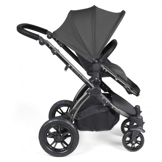 Ickle Bubba Stomp Luxe All in One Cirrus i-Size Travel System Bundle, Charcoal Grey / Black