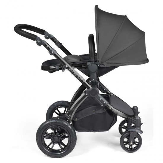 Ickle Bubba Stomp Luxe All in One Cirrus i-Size Travel System Bundle, Charcoal Grey / Black