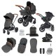 Ickle Bubba Stomp Luxe All in One Stratus i-Size Travel System Bundle, Charcoal Grey / Black