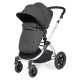 Ickle Bubba Stomp Luxe 2 in 1 Pram Bundle, Charcoal Grey / Silver