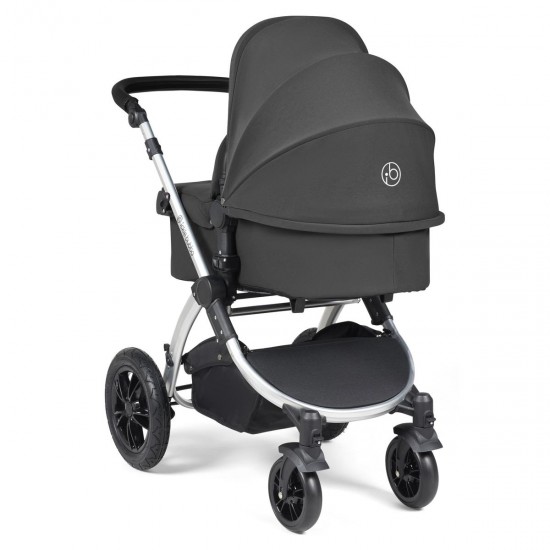 Ickle Bubba Stomp Luxe 2 in 1 Pram Bundle, Charcoal Grey / Silver