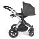 Ickle Bubba Stomp Luxe 2 in 1 Pram Bundle, Charcoal Grey / Silver