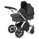 Ickle Bubba Stomp Luxe All in One Cirrus i-Size Travel System Bundle, Charcoal Grey / Silver