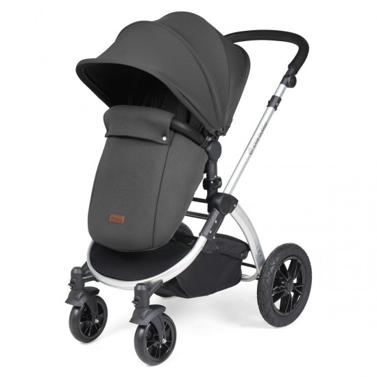 Ickle Bubba Stomp Luxe All in One Cirrus i-Size Travel System Bundle, Charcoal Grey / Silver