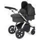 Ickle Bubba Stomp Luxe All in One Stratus i-Size Travel System Bundle, Charcoal Grey / Silver