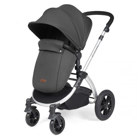 Ickle Bubba Stomp Luxe All in One Stratus i-Size Travel System Bundle, Charcoal Grey / Silver