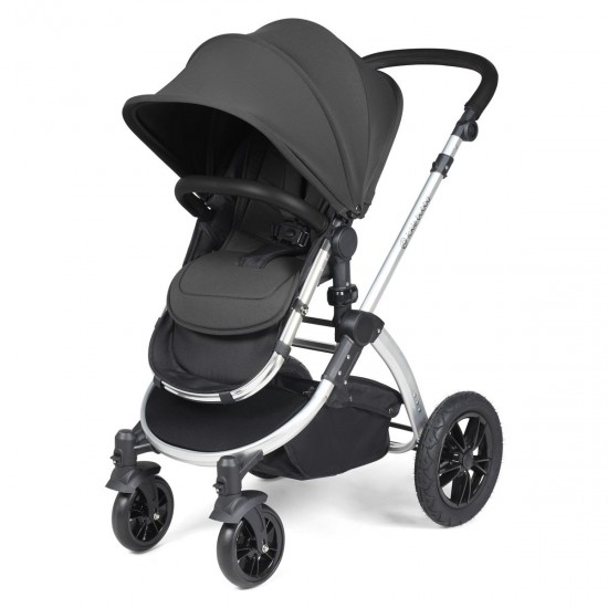 Ickle Bubba Stomp Luxe All in One Stratus i-Size Travel System Bundle, Charcoal Grey / Silver