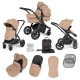 Ickle Bubba Stomp Luxe 2 in 1 Pram Bundle, Desert / Black