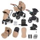 Ickle Bubba Stomp Luxe All in One Stratus i-Size Travel System Bundle, Desert / Black