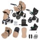 Ickle Bubba Stomp Luxe All in One Cirrus i-Size Travel System Bundle, Desert / Silver