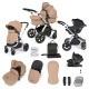 Ickle Bubba Stomp Luxe All in One Stratus i-Size Travel System Bundle, Desert / Silver