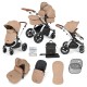 Ickle Bubba Stomp Luxe 2 in 1 Pram Bundle, Desert / Silver