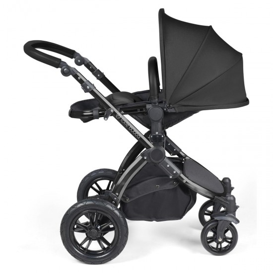 Ickle Bubba Stomp Luxe 2 in 1 Pram Bundle, Midnight / Black