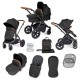 Ickle Bubba Stomp Luxe 2 in 1 Pram Bundle, Midnight / Black