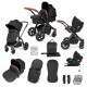 Ickle Bubba Stomp Luxe All in One Cirrus i-Size Travel System Bundle , Midnight / Black