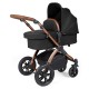 Ickle Bubba Stomp Luxe 2 in 1 Pram Bundle, Midnight / Bronze